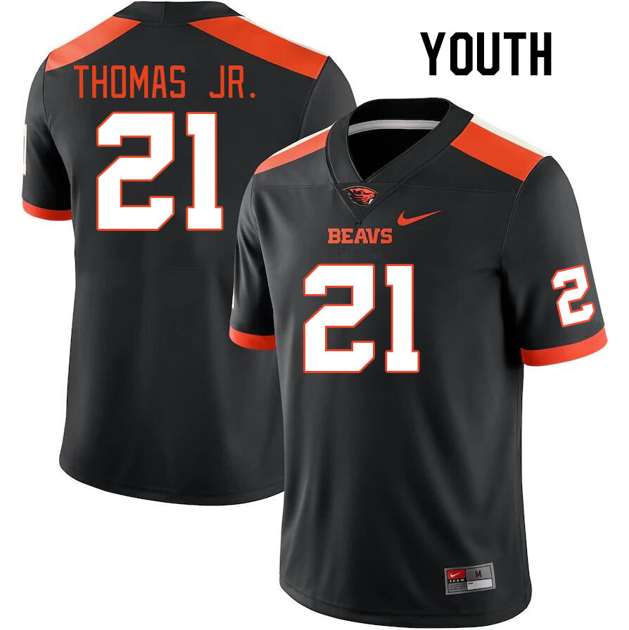 Youth #21 Noble Thomas Jr. Oregon State Beavers College Football Jerseys Stitched-Black